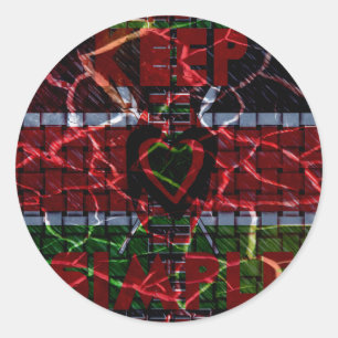 Sticker Rond Beau drapeau national contemporain kényan Edgy