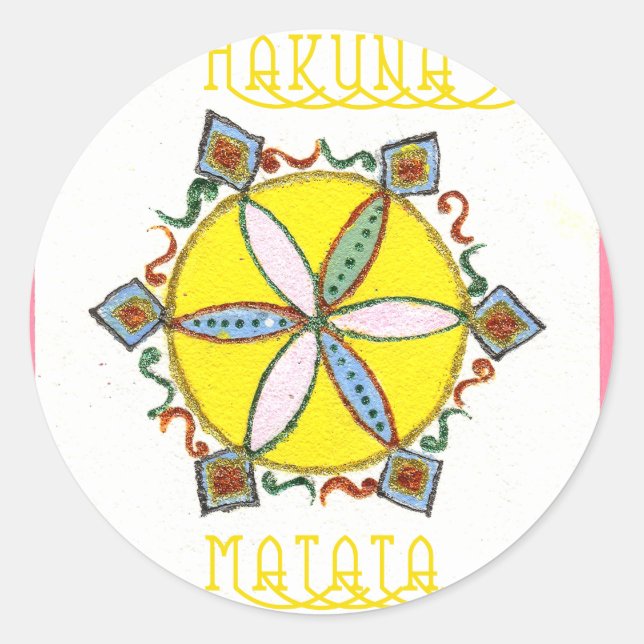 Sticker Rond Beau Inspirationnel Star Floral Vector Motif (Devant)