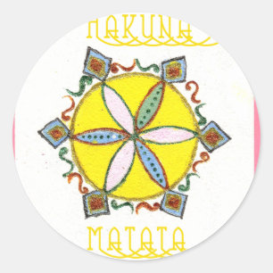 Sticker Rond Beau Inspirationnel Star Floral Vector Motif