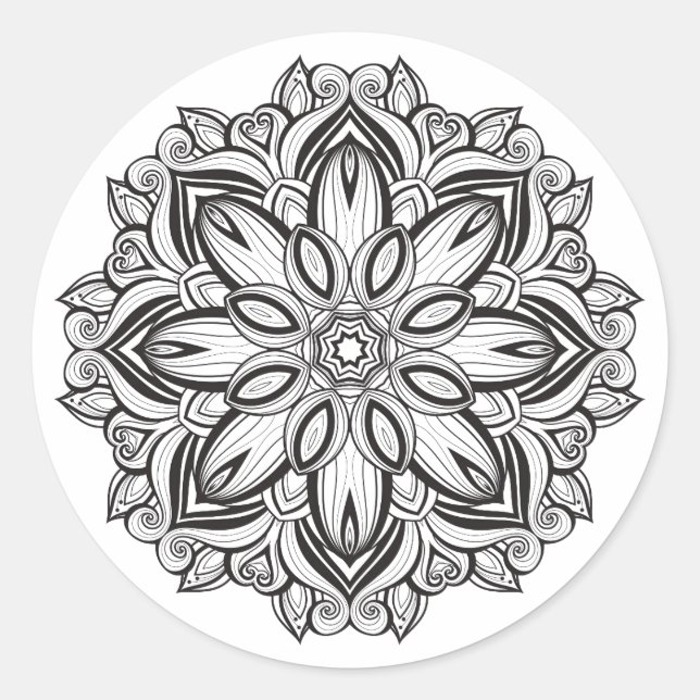 Sticker Rond Beau Mandala (Devant)