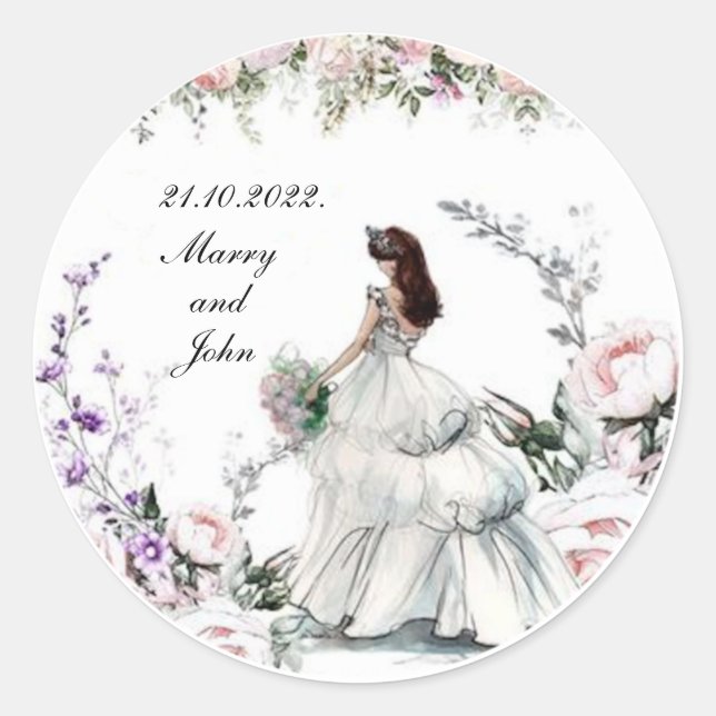 Sticker Rond Beau Mariage (Devant)
