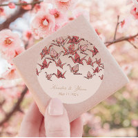 Beau Mariage de grue en papier Origami rouge