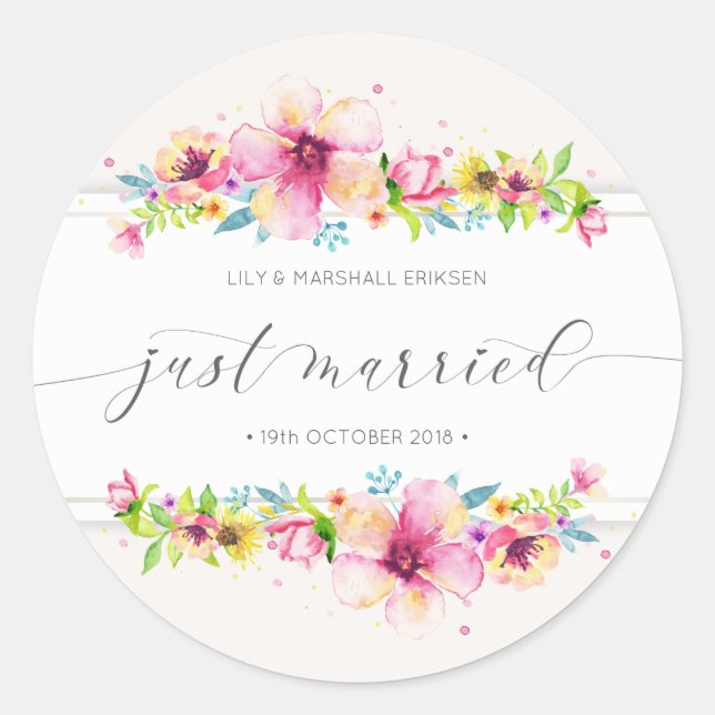 Sticker Rond Beau Mariage juste marié | Sceller (Devant)