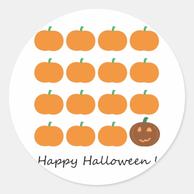 Sticker Rond Beau Patch Citrouille Halloween (Devant)