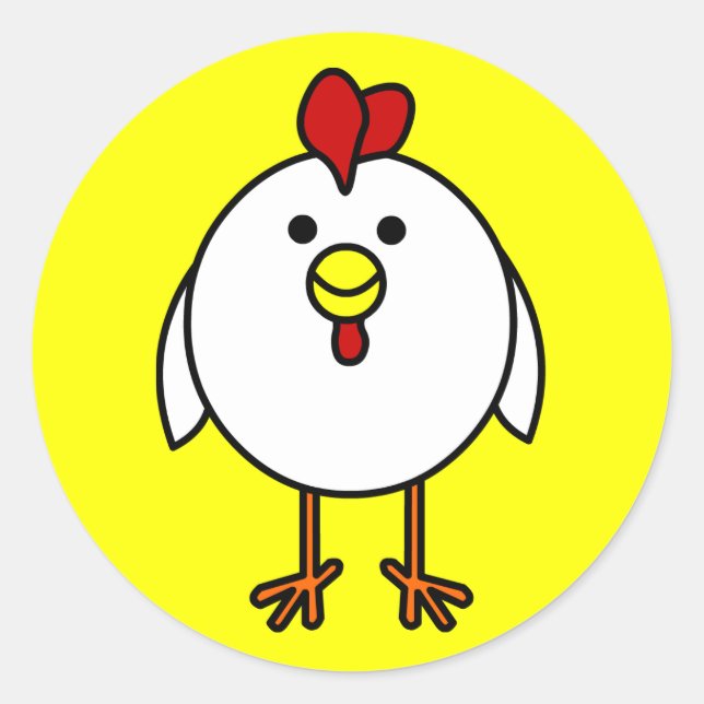 Sticker Rond Beau poulet (Devant)