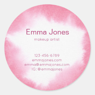 Sticker Rond Beau Rose aquarelle