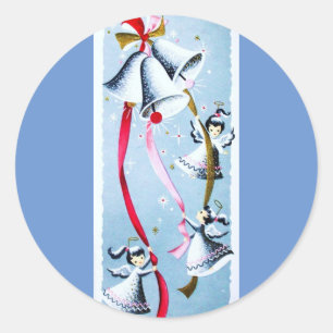 Sticker Rond Beau Vintage Mid Century Mod Retro Angels