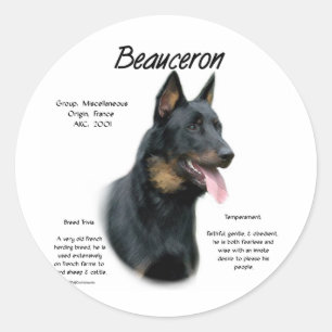 Sticker Rond Beauceron History; Tout sur Beauceron