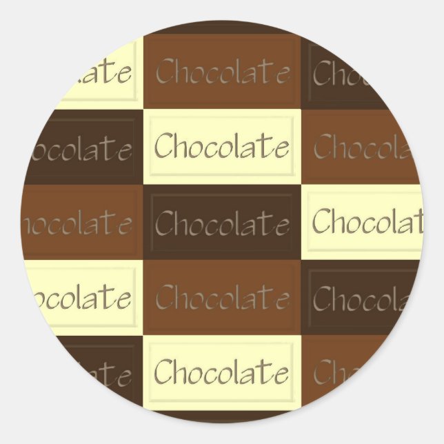 Sticker Rond Beaucoup d'autocollant au chocolat (Devant)