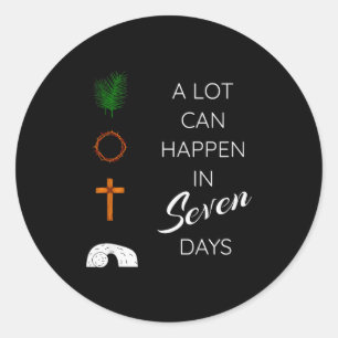 Sticker Rond Beaucoup de choses peuvent arriver en 7 jours dima