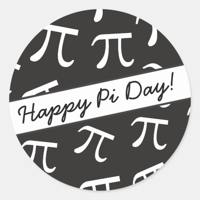 Sticker Rond Beaucoup de Pi - Math - Joyeux Pi Day (Devant)