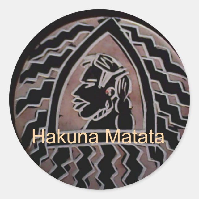 Sticker Rond Beauté africaine : Bongo Massai Portrait Art Triba (Devant)