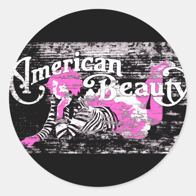 Sticker Rond Beauté américaine (Devant)