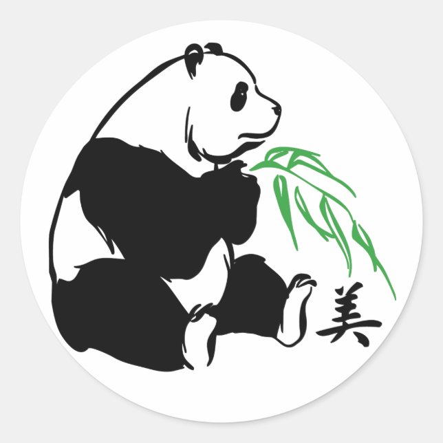 Sticker Rond Beauté de Panda (Devant)