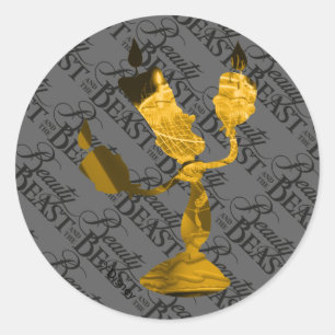 Sticker Rond Beauté & La Bête   Lumière Silhouette