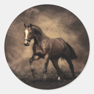 Sticker Rond Beautiful horse throw pillow