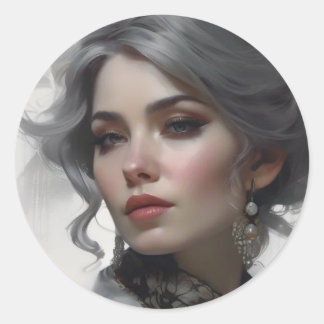 Sticker Rond Beautiful portrait of a Victorian woman