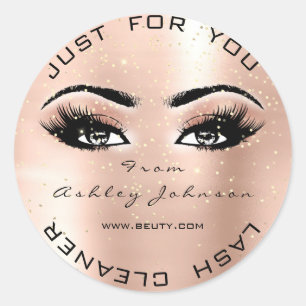 Sticker Rond Beauty Salon Parties scintillant Eyes Gold Lash Cl