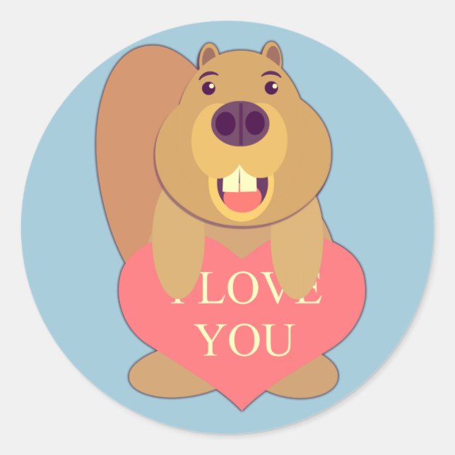 Sticker Rond Beaver Love (Devant)