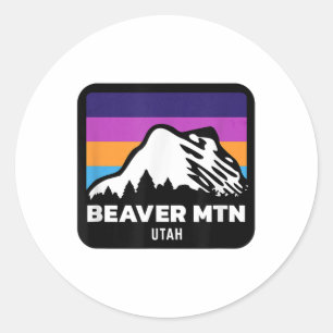 Sticker Rond Beaver Mountain Utah Ski Snowboard Famille Sk