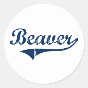 Sticker Rond Beaver Pennsylvania Classic Design