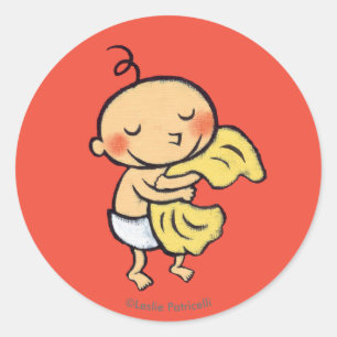 Sticker Rond Bébé Accrocher Soft Yellow Blanket
