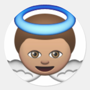 Sticker Rond bébé ange émoji halo amour