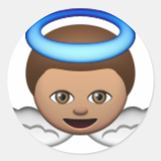 Sticker Rond bébé ange émoji halo amour