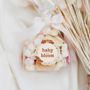 Sticker Rond Bébé Arc Floral Super rétro en Fleur   Boho