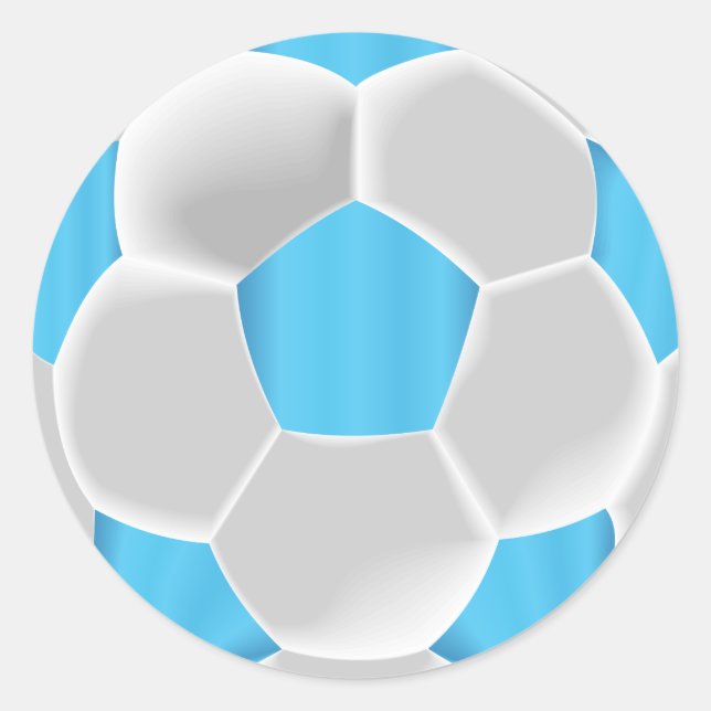 Sticker Rond Bébé Bleu et Blancs balle de football (Devant)