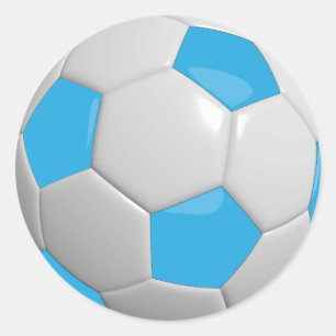 Sticker Rond Bébé Bleu et Blancs balle de football