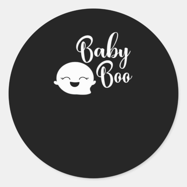Sticker Rond Bébé Boo Halloween (Devant)
