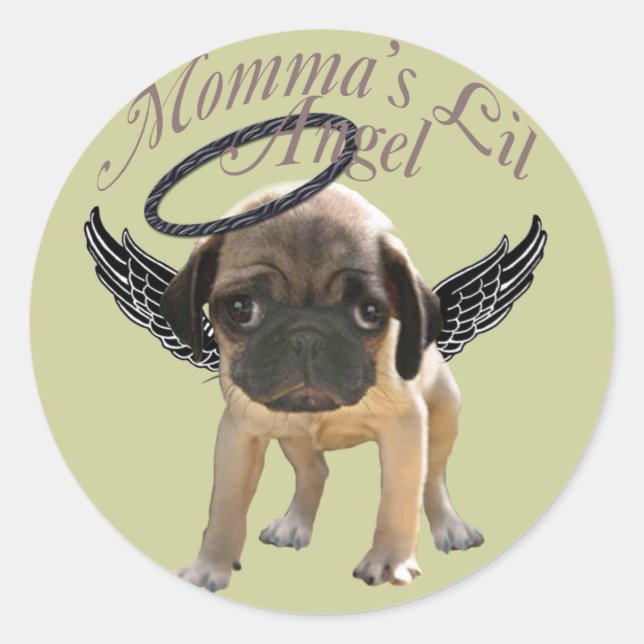 Sticker Rond Bébé Carlin Angel (Devant)