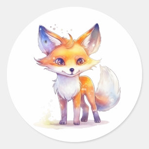 Sticker Rond Bébé chevalet rond Fox