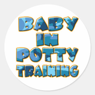 Sticker Rond Bébé dans la folle formation (bleue)