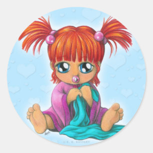 Sticker Rond Bébé de Chibi