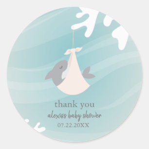 Sticker Rond Bébé de requin doux