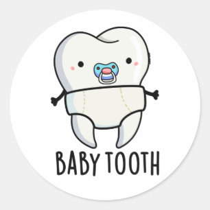 Sticker Rond Bébé Dent Drôle Dents Jeu de dents
