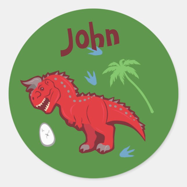 Sticker Rond Bébé Dinosaur Carnotaurus (Devant)