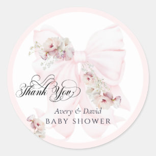 Sticker Rond Bébé en Fleur Bow Printemps Jardin Fille Baby show