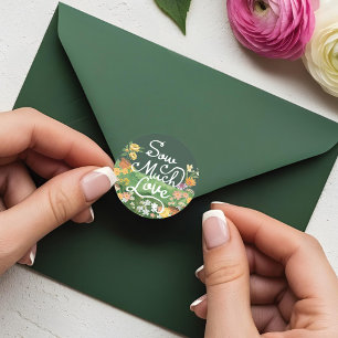 Sticker Rond Bébé en Fleur Jardin Floral Baby shower à serre