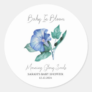 Sticker Rond Bébé en fleur le matin Baby shower de graines de g