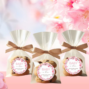 Sticker Rond Bébé en fleurs fleurs fleurs de cerisier