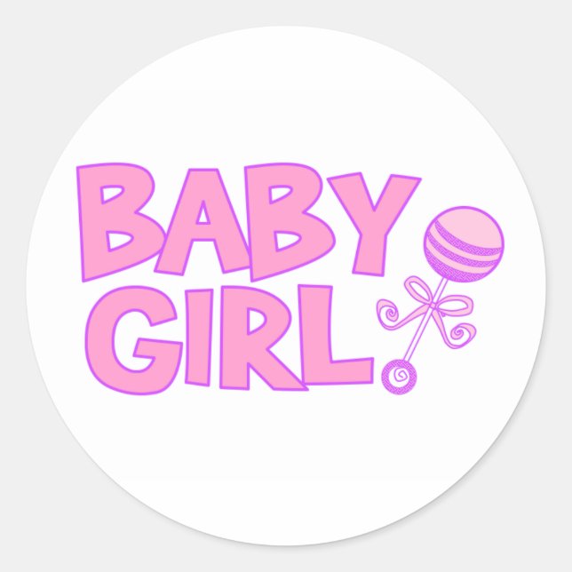 Sticker Rond Bébé fille (Devant)