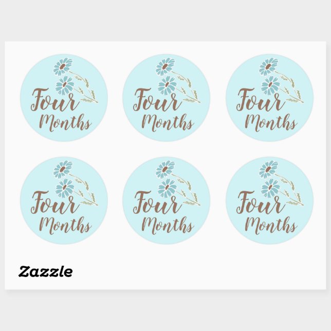 Sticker Rond Bébé floral mignon Jalon (Feuille)