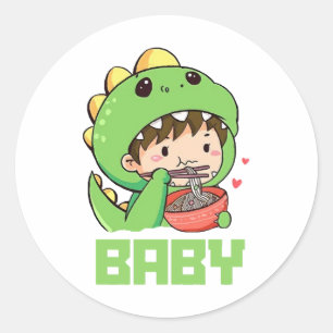 Sticker Rond bébé godzilla