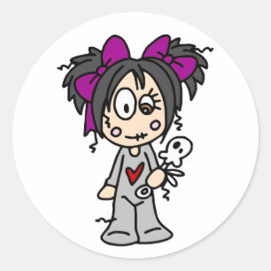 Sticker Rond Bébé Goth mignon