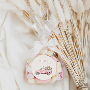 Sticker Rond Bébé Il fait froid à l'extérieur du Baby shower bo