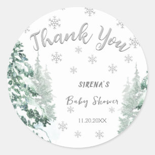 Sticker Rond Bébé il fait froid dehors   Baby shower d'hiver de