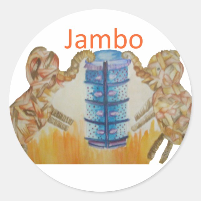 Sticker Rond Bébé Jambo Jumbo Elephant (Devant)